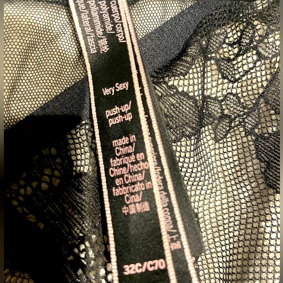 NWOT Victoria Secret Very Sexy Lace bustier with rhinestone straps in black. - Picture 6 of 6